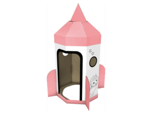 Playtive Papp-Spielzelt Raumschiff zum bemalen (Rosa)""