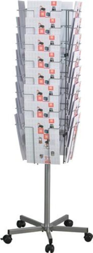 Prospektständer D.510mm H1475mm, silber 32 Fächer DIN A4