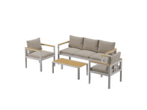 RICHLY Gartenmöbel Lounge-Set "Palermo", inkl Polster (5-Sitzer, Warmweiß)