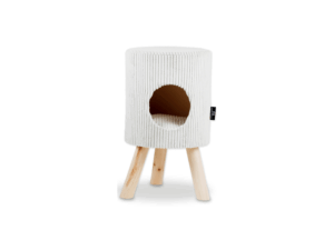 ROHRSCHNEIDER Tierhöhle Cord rund mit Holzfüße (Beige)