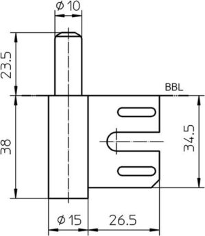 Rahmenteil V 8100 WF STA - 200 ST, vern.f.2-tlg.Stahlzargen Stand.SIMONSWERK