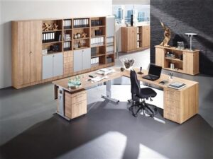 Rollcontainer Belo H590xB428xT580mm, Nussbaumdekor 3 Schubl.