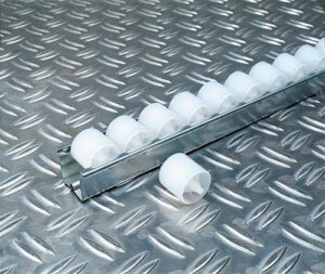 Rollenleiste leicht L.3000mm, Ku.-Zylinderrollen D.26mm Rollenteilung 28mm