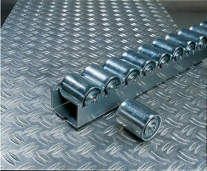 Rollenleiste schwer L.2400mm, Stahl-Zylinderrollen D.45mm Rollenteilung 96mm