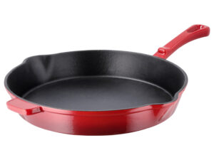 SILVERCREST® Pfanne Gusseisen 30 cm mit Ausgießer (Rot)