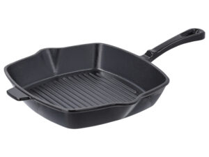 SILVERCREST® Premium-Gusseisengrillpfanne 24 cm, für alle Herdarten (Schwarz)