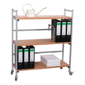 SZAGATO Rollregal, max. Tragfähigkeit: 30 kg, Stahl/Holz - silberfarben