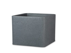 Scheurich Pflanzgefäß "Cube", Kunststoff, quadratisch, dickwandig (Schwarz Granit, Ø 40 cm)