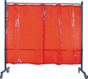 Schutzwand TransFlex H.1950mm, B.2100mm 1-teilig,fahrbar T40 rotorange