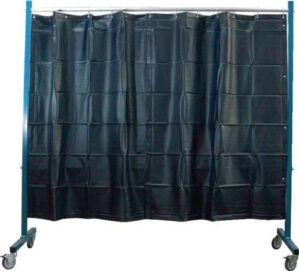 Schutzwand TransFlex H.1950mm, B.2100mm 1-teilig,fahrbar T75 dunkelgrün,ma