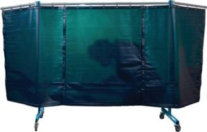 Schutzwand TransFlex H1950mm B.2100mm, 3-teilig,fahrbar T75 dunkelgrün,ma SINOTEC