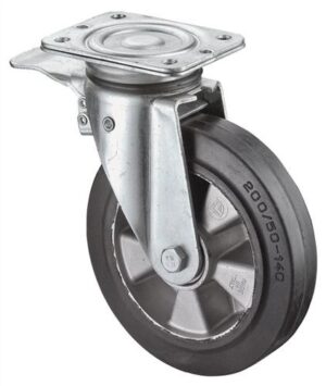 Schwerlastlenkrolle D.125mm, Trgf.220kg m.Festst.Gum.138mm 110mm