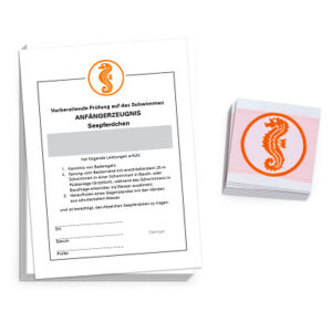 Schwimmabzeichen-Set "Seepferdchen" mit Zeugnis, Zum Aufnähen, quadratisch von Rolle