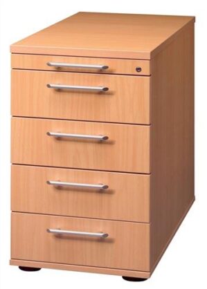 Standcontainer Belo H720-760xB428xT800mm, Buchedekor 4 Schubalden