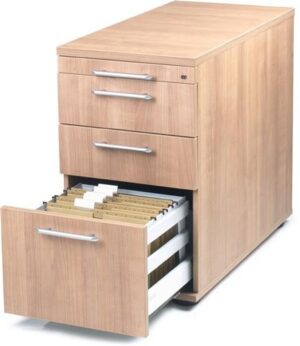 Standcontainer Belo H720-760xB428xT800mm, Nussbaum 2Schubl.1Ausz.f.Registratur