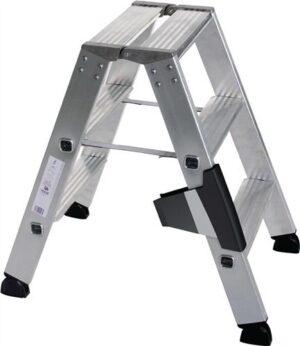 Stufenstehleiter 2x3 Stufen, Alu.Gesamt-H.690mm GÜNZBURGER