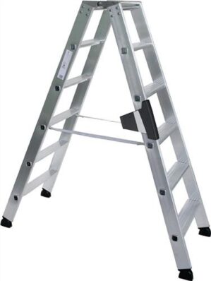 Stufenstehleiter 2x6 Stufen, Alu.Gesamt-H.1400mm GÜNZBURGER
