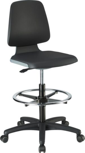 Stuhl Labsit 4 anthrazit Kst.-Leder,m.Rollen