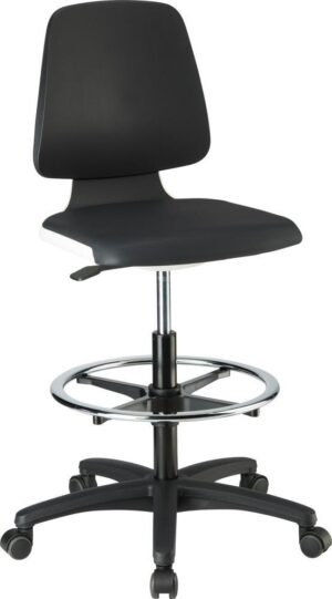 Stuhl Labsit 4 weiß Kst.-Leder,m.Rollen