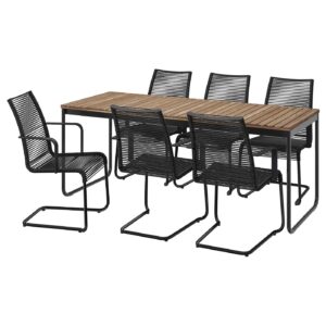 VÄSMAN / VÄSMAN Tisch+6 Armlehnstühle/außen