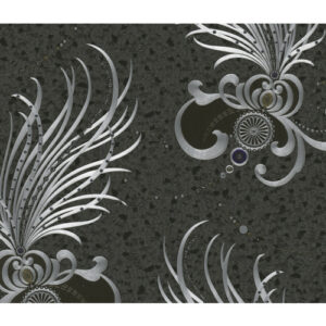 Vliestapete "Glööckler Imperial Applikation", schwarz/silberfarben, strukturiert