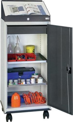Werkzeugschrankset m.Pultaufsatz, H1310xB500xT500mm lichtgrau/anthrazitgrau