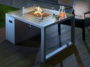 buschbeck Loungetisch und Feuerstelle &quot;Lagos&quot;, B 115 x T 75 x H 58,5 cm, grau