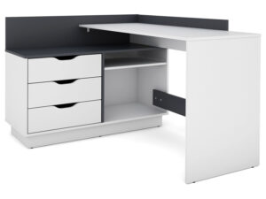 byLIVING Schreibtisch Belfast (Weiß / Anthrazit)