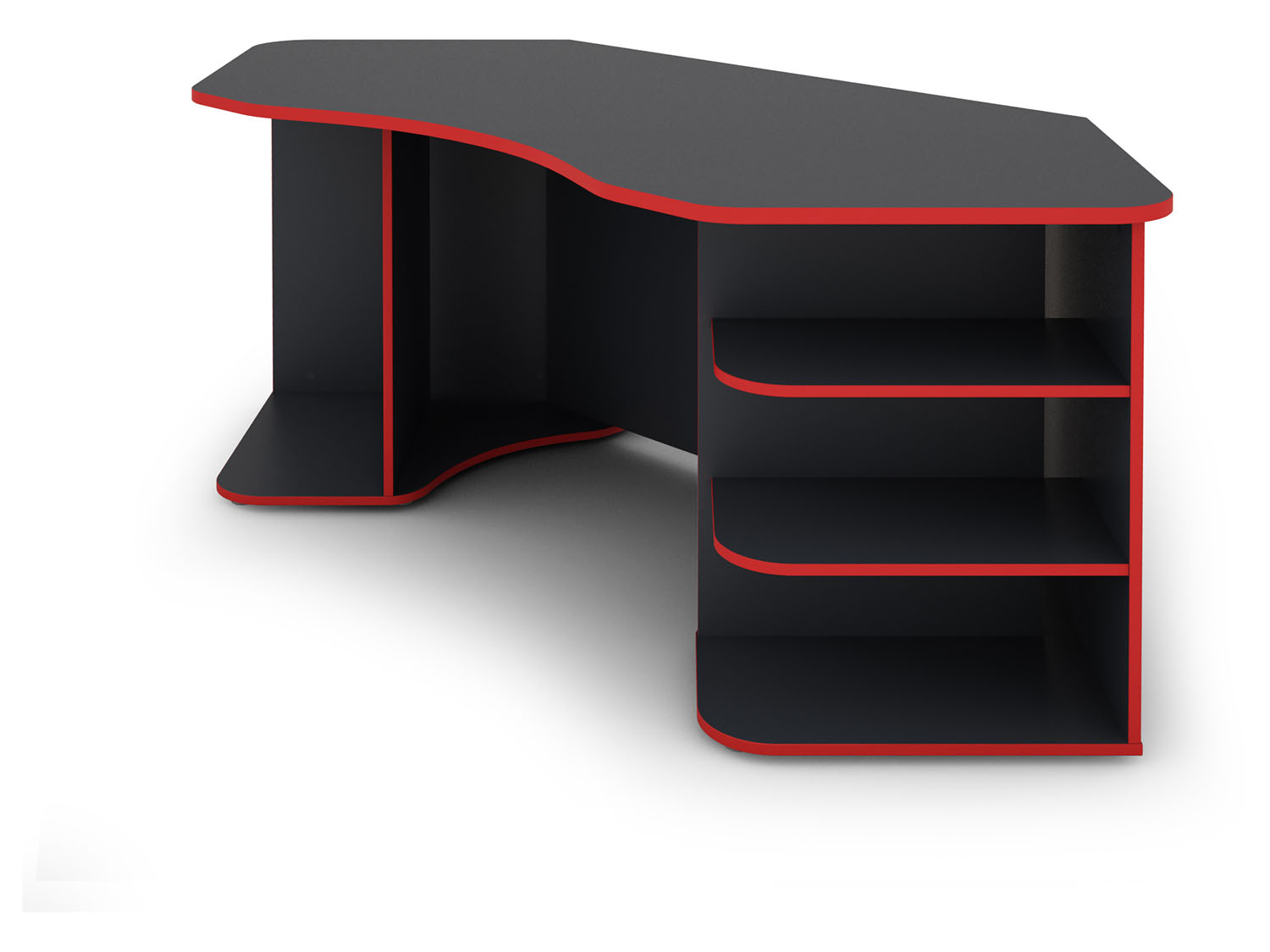 byLIVING Schreibtisch Thanatos (ohne Monitoraufsatz, Schwarz/Rot)