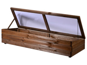 dobar Frühbeet-Aufsatz für Hochbeet, dunkelbraun (117x40x26cm)