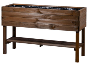 dobar Großes Hochbeet mit Ablage inkl. Pflanzfolie, dunkelbraun