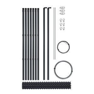 hadra Maschendraht-Set, LxH: 1500 x 80 cm, 1 Rolle + 7 Pfähle + Zubehör - grau