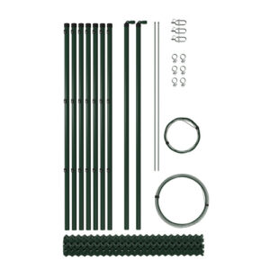 hadra Maschendraht-Set, LxH: 1500 x 80 cm, 1 Rolle + 7 Pfähle + Zubehör - gruen