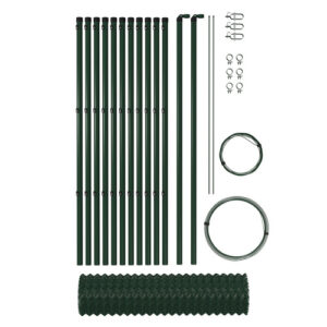 hadra Maschendraht-Set, LxH: 2500 x 80 cm, 1 Rolle + 11 Pfähle + Zubehör - gruen